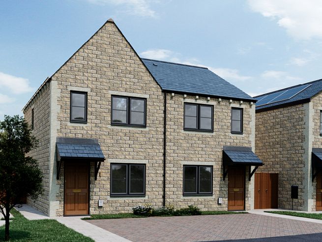 2 bedroom houses - artist's impression subject to change. Please note that the above computer generated image is representative of the house type and not necessarily the specified plot as some details and materials may vary.